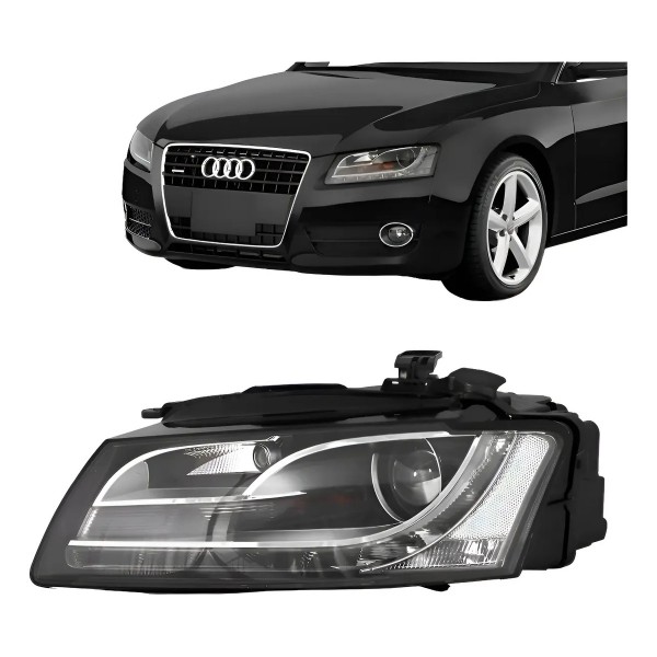 Farol Audi A5 2009 10 2011 Elétrico Com Led Xénon Depo Esq Esquerdo