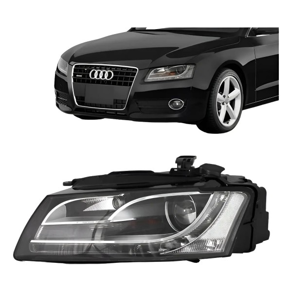 Farol Audi A5 2009 10 2011 Elétrico Com Led Xénon Depo Esq Esquerdo