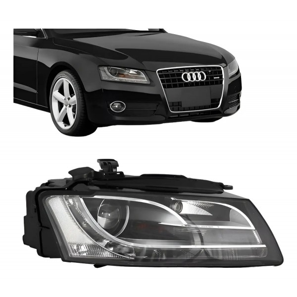 Farol Audi A5 2009 10 2011 Elétrico Com Led Xénon Depo Dir Direito
