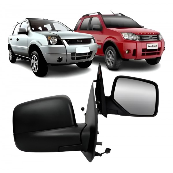 Retrovisor Eletrico  Ecosport 2003 A 2012 Texturizado Preto
