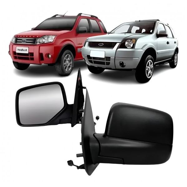 Retrovisor Eletrico  Ecosport 2003 A 2012 Texturizado Preto