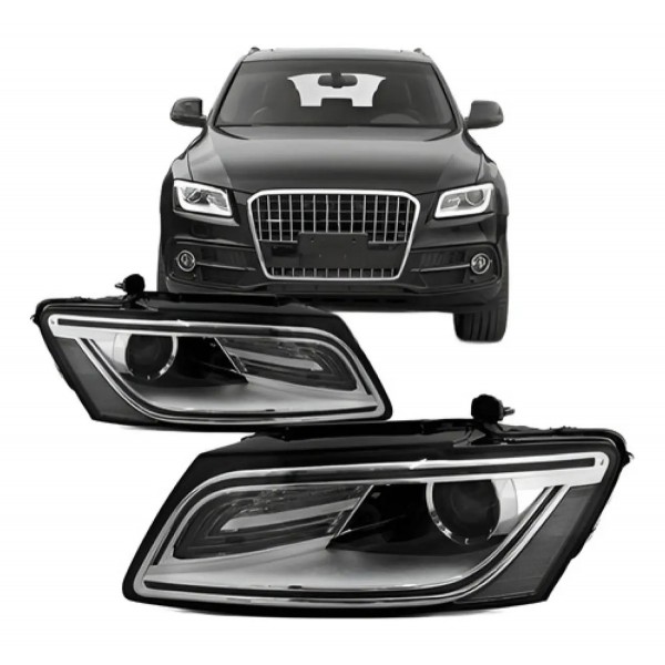 Par Farol Para Audi Q5 13 A 16 Eletrico Com Led Com Motor