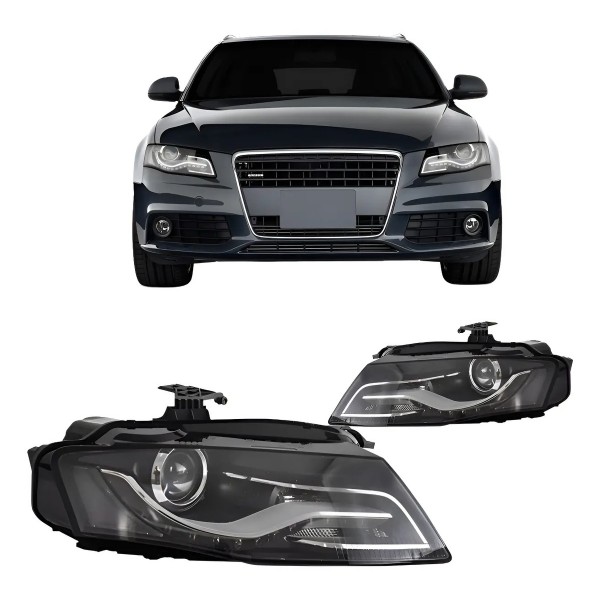 Par Farol Audi A4 09 A 12 Eletrico C/ Motor C/ Led S/ Xenon Direito E Esquerdo