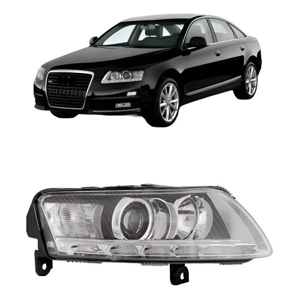 Farol Para Audi A6 2009 A 2011 Elétrico C/ Led Entrada Xên