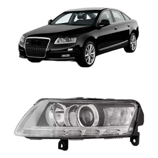 Farol Para Audi A6 2009 A 2011 Elétrico C/ Led Entrada Xên