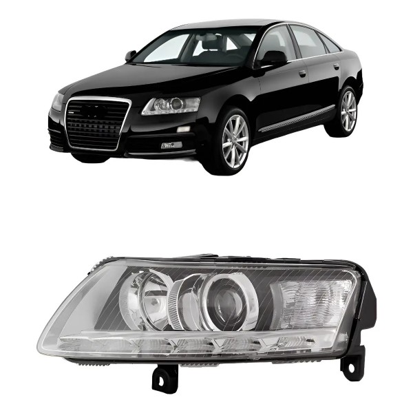 Farol Para Audi A6 2009 A 2011 Elétrico C/ Led Entrada Xên