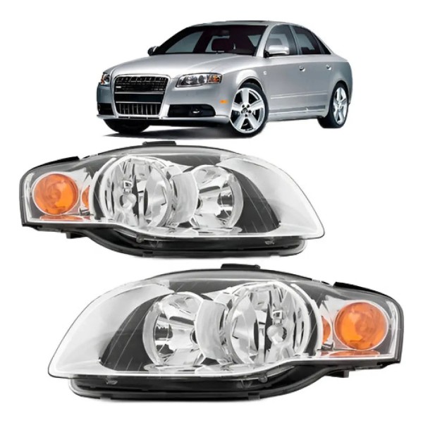 Par Farol Audi A4 2004 2005 2006 2007 Pisca Âmbar