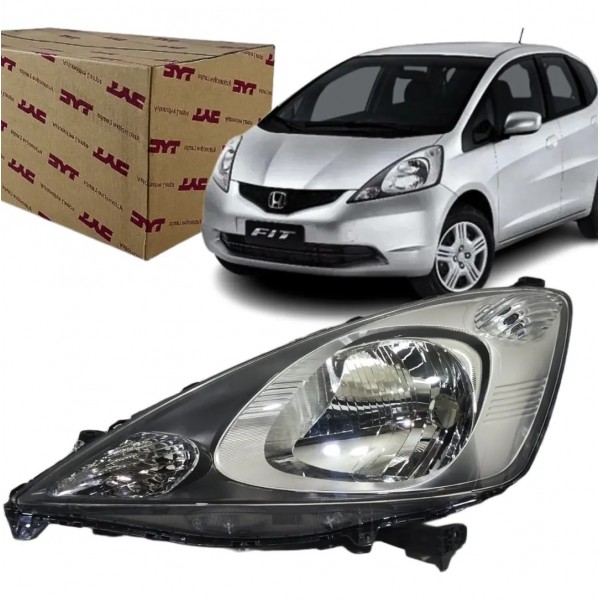 Farol Manual Fit 2009 2010 2011 2012 S/ Soquete Esquerdo/motorista