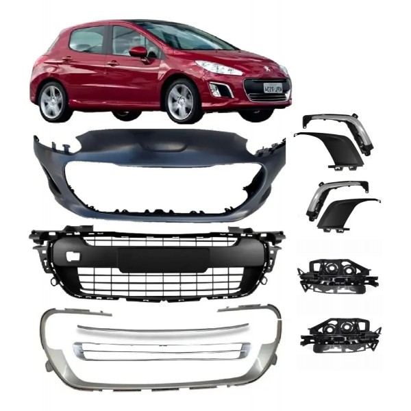 Parachoque Dianteiro Peugeot 308 2012-2015 Completo Promoçao Preto/primer