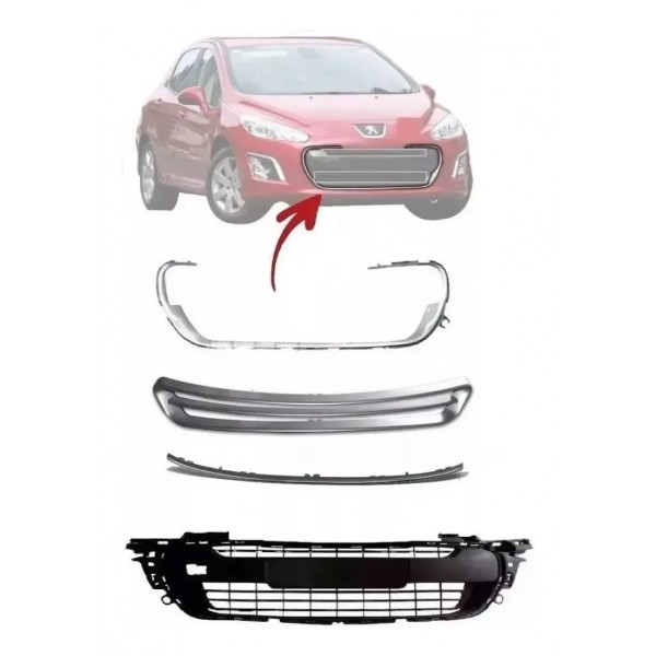 Parachoque Dianteiro Peugeot 308 2012-2015 Completo Promoçao Preto/primer