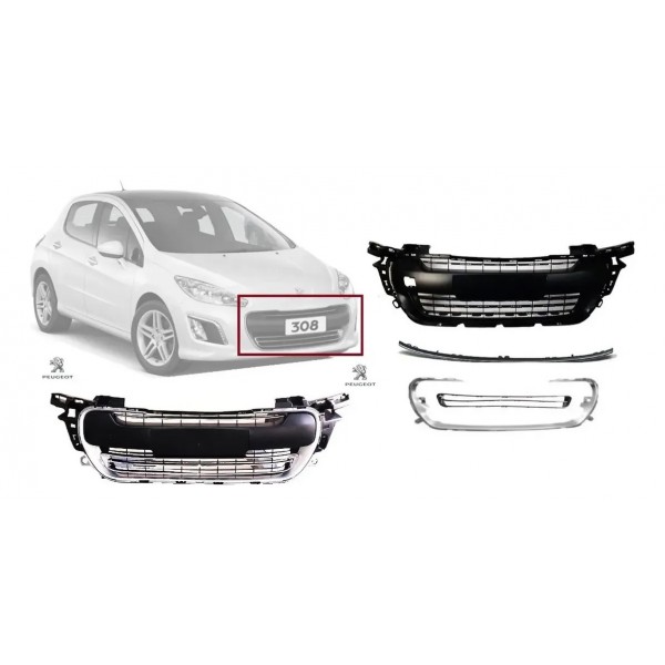 Parachoque Dianteiro Peugeot 308 2012-2015 Completo Promoçao Preto/primer