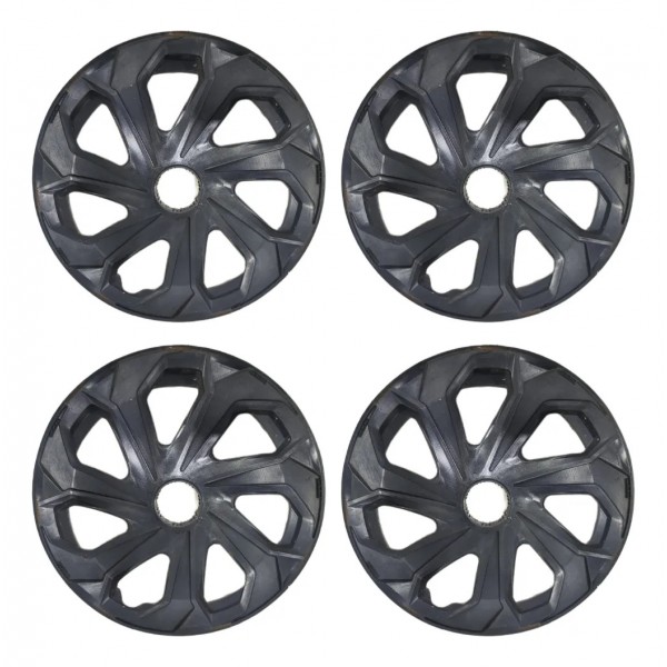 Jogo 4 Calotas Esportiva Spider Silver Aro 14 Universal Preto