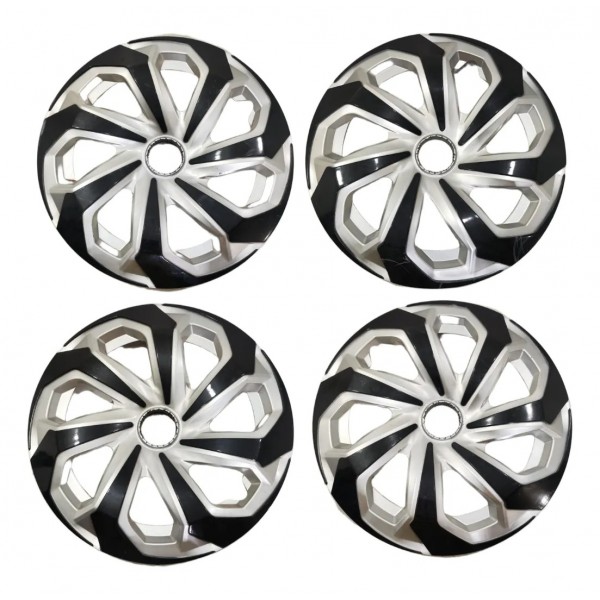 Jogo 4 Calotas Esportiva Spider Silver Aro 14 Universal Preto