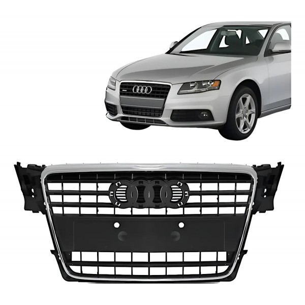 Grade Dianteira Audi A4 2009 2010 11 2012 Com Friso Cromado