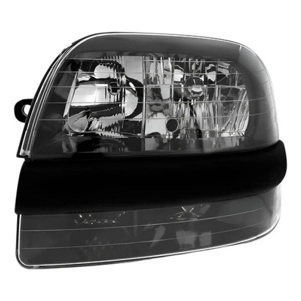 Farol Fiat Doblo 2002 A 2009 Fumê Com Auxiliar Modelo Origi
