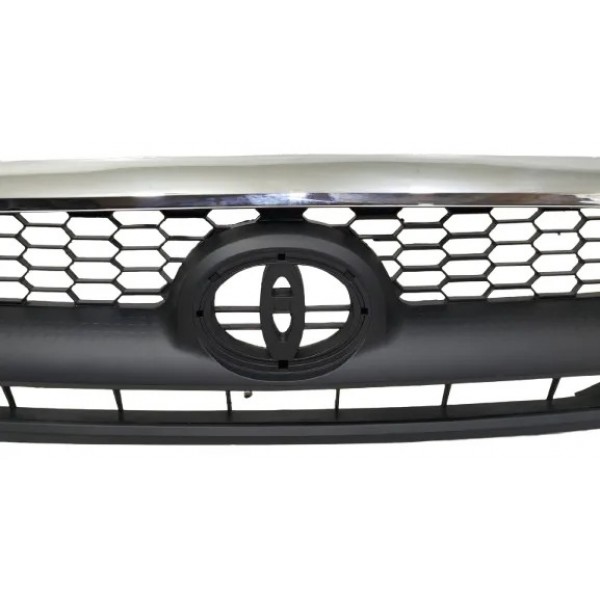 Grade Dianteira Frontal Hilux 2009 2010 2011 C/ Detalhe Preto Cromado
