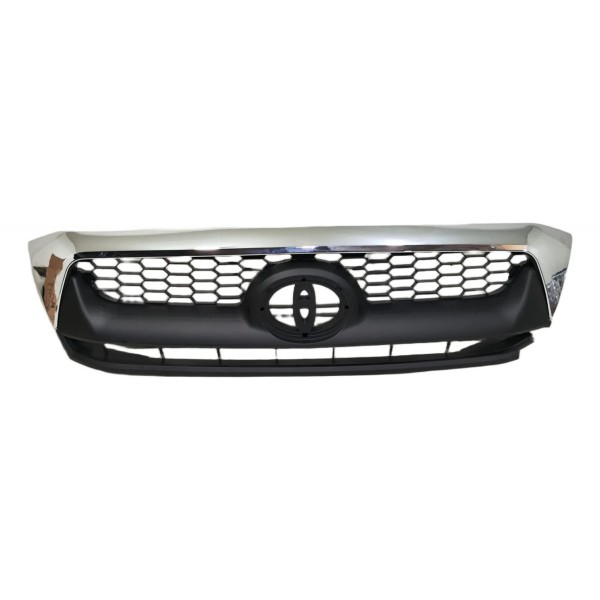Grade Dianteira Frontal Hilux 2009 2010 2011 C/ Detalhe Preto Cromado