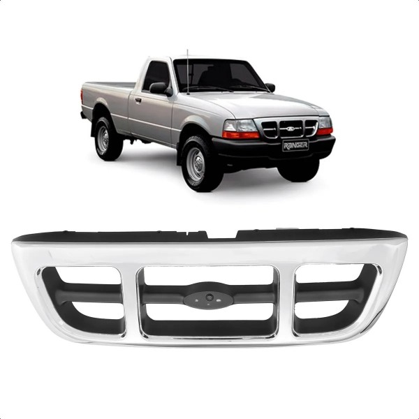Grade Da Ranger 98/04 4x4 Cromada Cinza Brilhante