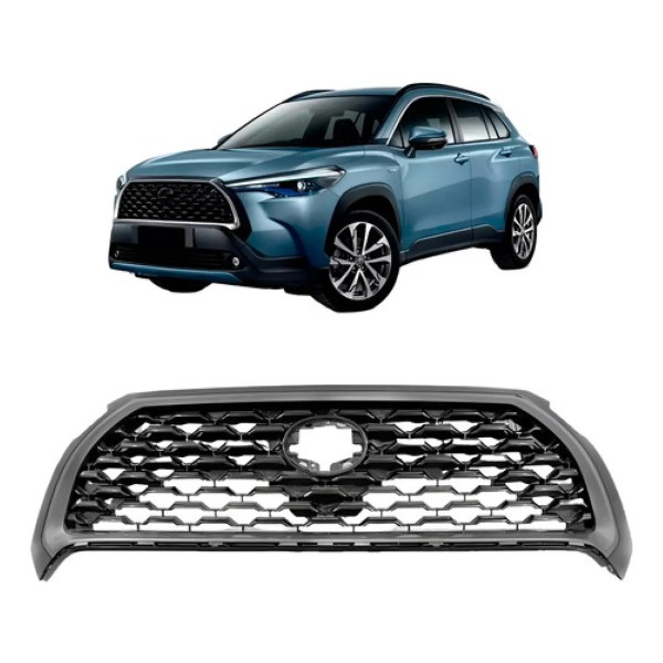 Grade Radiador Corolla Cross 2021 A 2024 Hybrido Friso Cinza