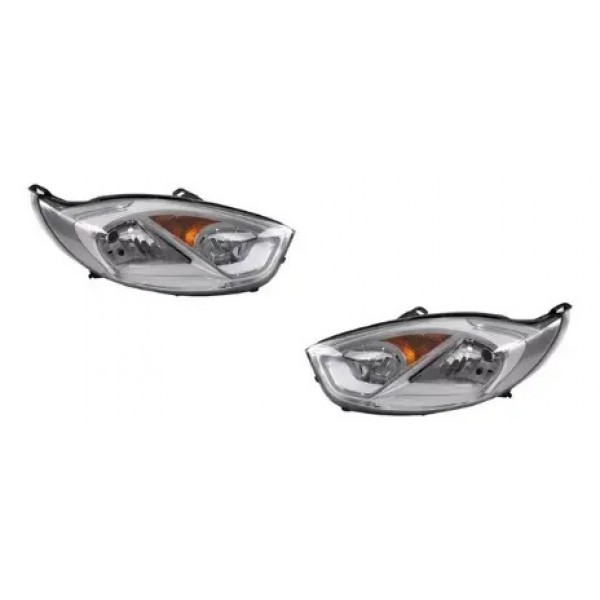 Kit Frente Ford Fiesta Rocam Farol Grades Parachoque 2011/14 Preto
