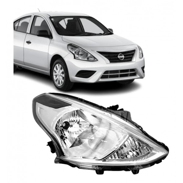 Farol Manual Versa 2015 A 2021 Cromado Lado Direito Direito/passageiro