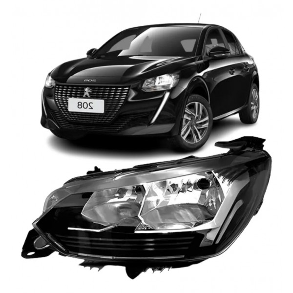 Farol Peugeot 208 2020 A 2024 3 Furos Lado Esquerdo