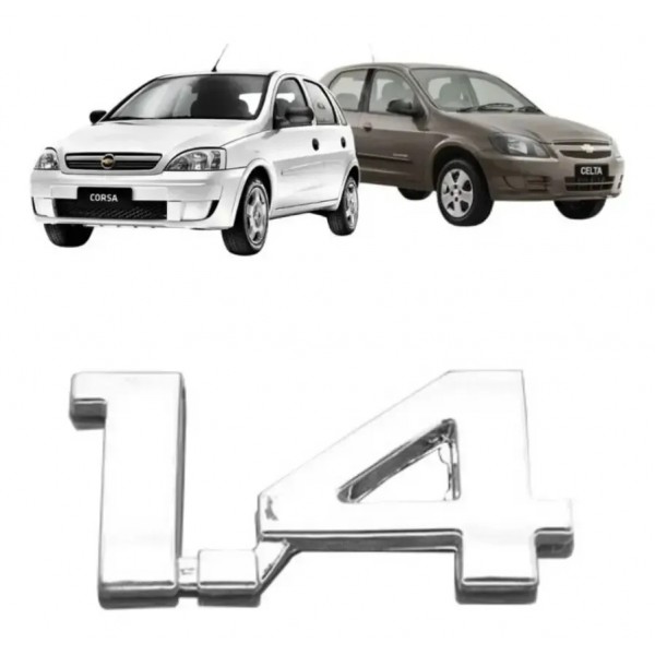 Emblema Cromado Celta Corsa 1.4 2008 A 2016 Cromado