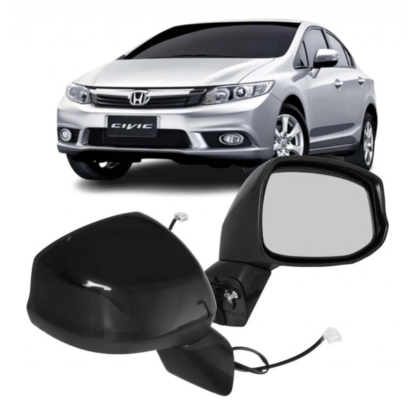 Retrovisor Elétrico Civic 2012 A 2016 Lado Direito 3 Fios