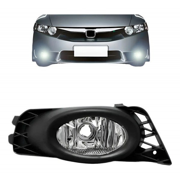 Farol Milha Auxiliar Civic 2009 A 2011 Com Moldura