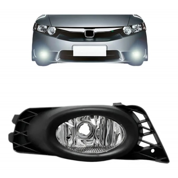 Farol Milha Auxiliar Civic 2009 A 2011 Com Moldura