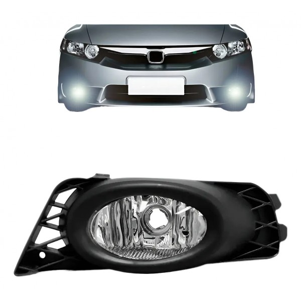 Farol Milha Auxiliar Civic 2009 A 2011 Com Moldura