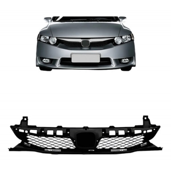 Grade Radiador Para Honda Civic 2009 Ate 2012 Preto Preto