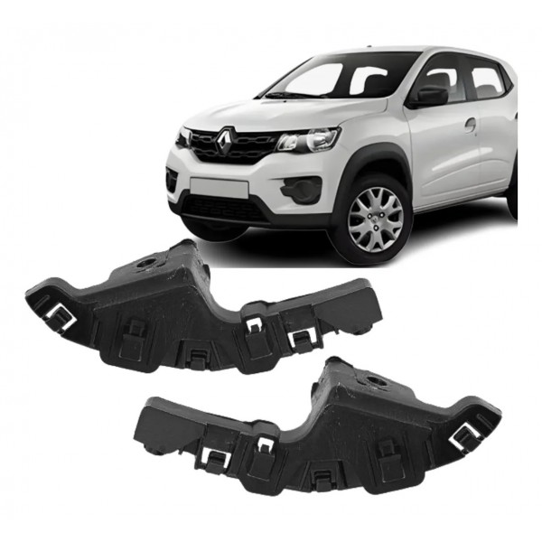 Par Guia Suporte Parachoque Dianteiro Kwid 2017 A 2021