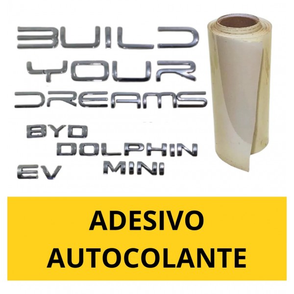 Kit Jogo Completo Emblema Tampa Traseira Byd Dolphin 2024/26 Cromado