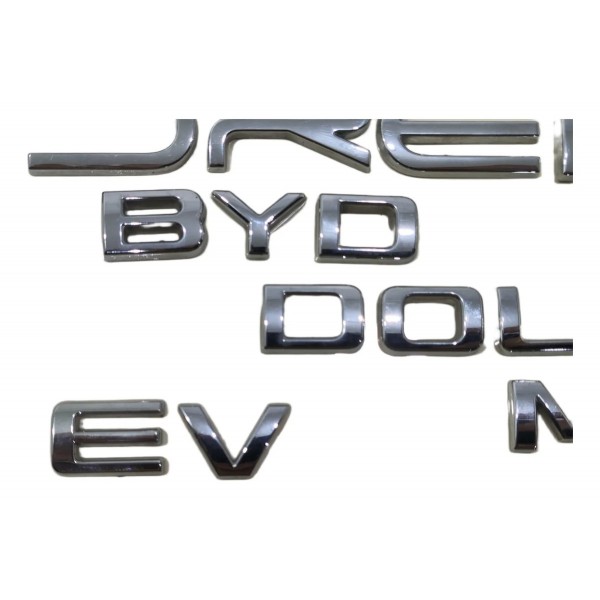 Kit Jogo Completo Emblema Tampa Traseira Byd Dolphin 2024/26 Cromado