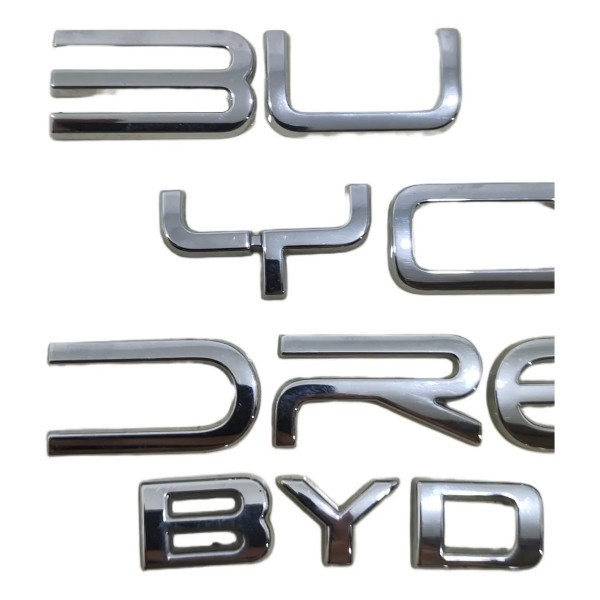 Kit Jogo Completo Emblema Tampa Traseira Byd Dolphin 2024/26 Cromado