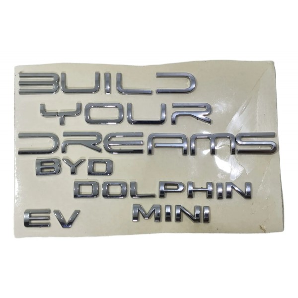 Kit Jogo Completo Emblema Tampa Traseira Byd Dolphin 2024/26 Cromado