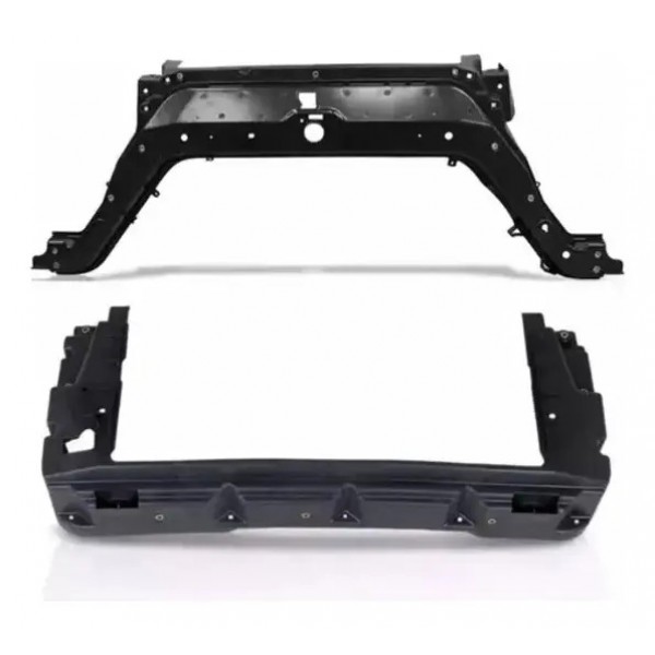Kit Alma Farois Parachoque Painel E Grade Ford Fiesta 07/10 Preto Grade