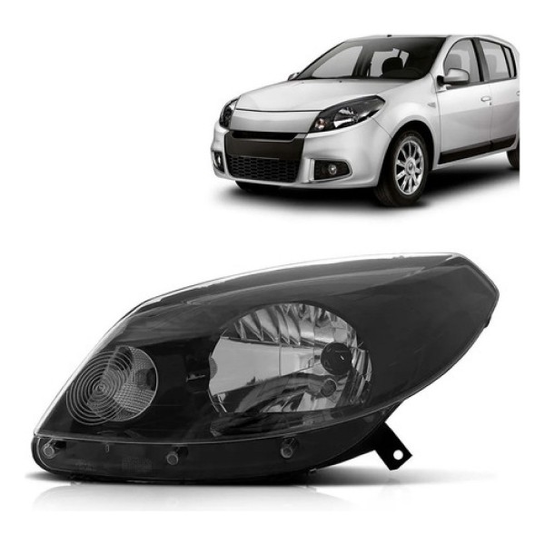 Farol Sandero 2012 2013 2014 Manual Máscara Negra