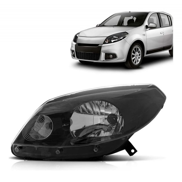 Farol Sandero 2012 2013 2014 Manual Máscara Negra