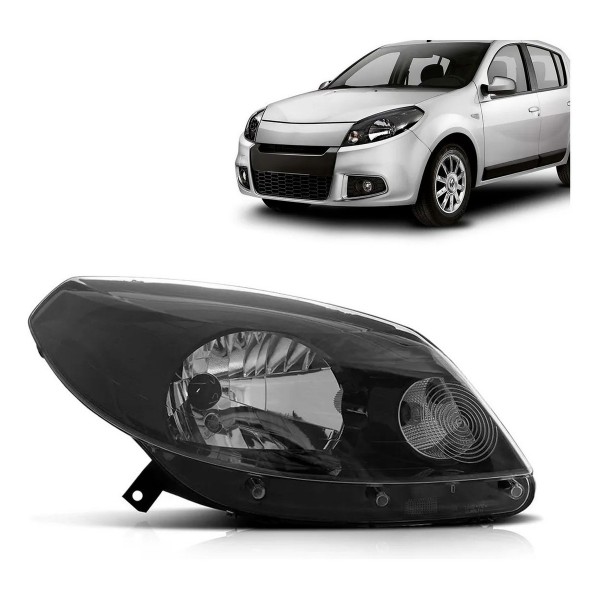 Farol Sandero 2012 2013 2014 Manual Máscara Negra