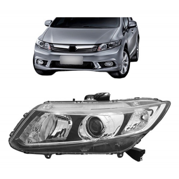 Farol Para Civic 2013 2014 2015 2016 Eletrico C/ Motor