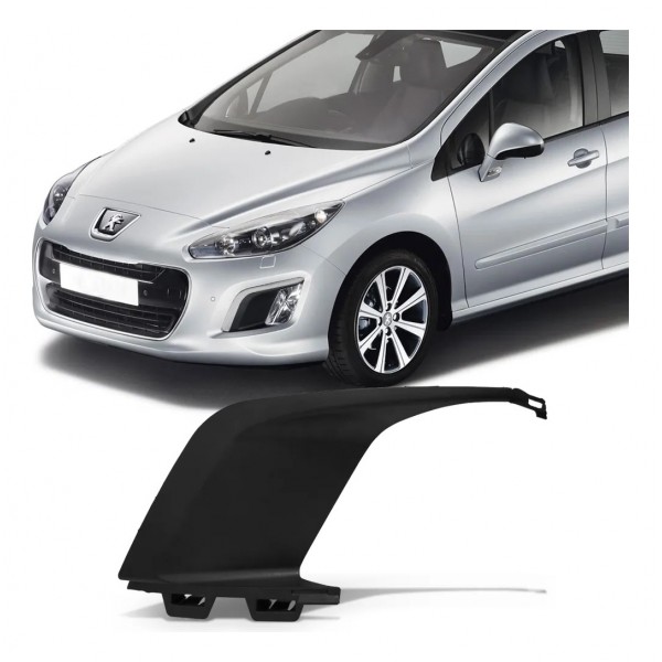 Moldura Milha Dianteiro Peugeot 308 2012 13 14 2015 Esquerdo Preto Esquerdo