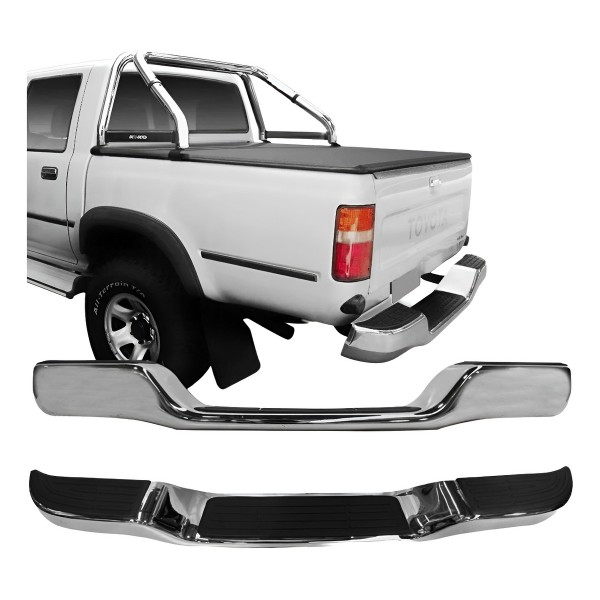 Parachoque Traseiro Hilux 1992/2015 C/ Suporte Cromado