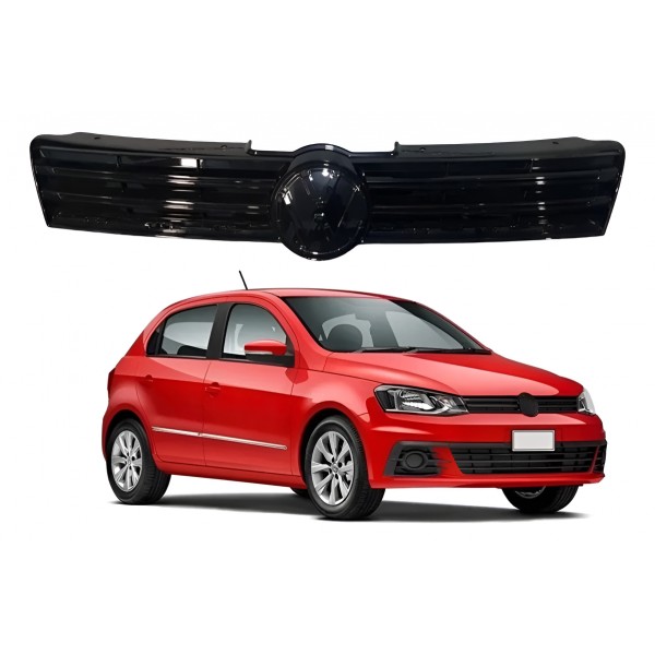 Grade Radiador Gol Saveiro Voyage G7 2016/19 Black Piano Preto Brilhante