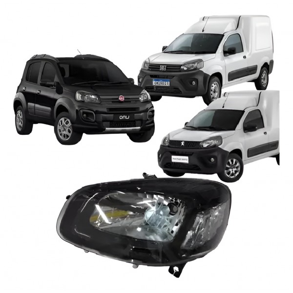 Farol Esq Fume Fiat Uno 2015/2021 Partner/ Fiorino 2022/2023 - Esquerdo/motorista