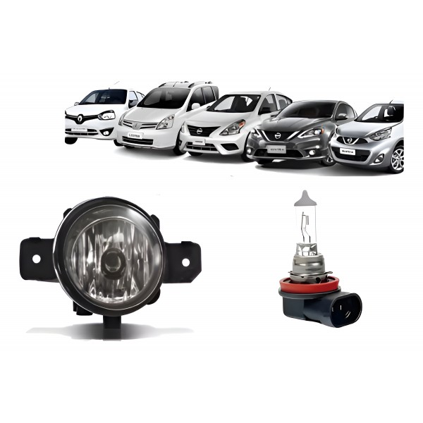 Farol Milha Auxiliar Esquerdo Neblina Clio 2003 A 2011 + H11 Transparente Lado Esquerdo Motorista