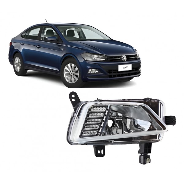 Farol Auxiliar Milha Polo Virtus 2018/2021 Direito Cromado - Padrão Original