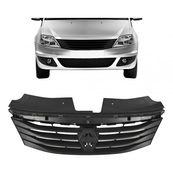 Grade Radiador Logan 2010 2011 2012 2013 Sem Friso Cromado Padrão Original Ambos Lados