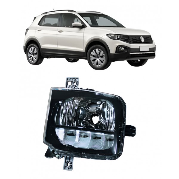Farol Milha Auxiliar T-cross 2018 A 2023 Esquerdo C/ Led Padrão Original